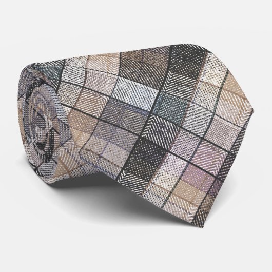 grijze ingecheckt . stropdas (Opgerold)