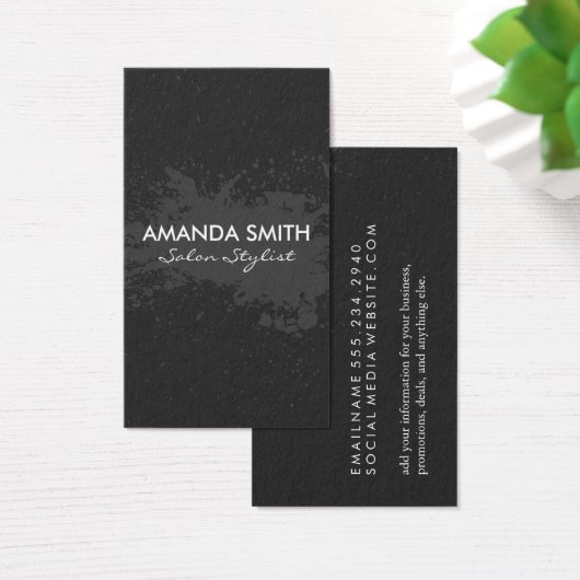 Grijze inktplatter Salon Stylist Visitekaartje (Bureau)