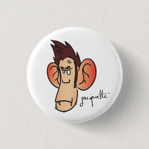 Grijze jacquetavatar ronde button 3,2 cm