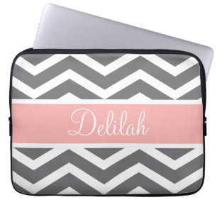Grijze kaas Chevron Laptop Sleeve