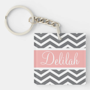 Grijze kaas Chevron Sleutelhanger