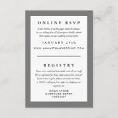 Grijze kader trouwreactie RSVP en register Informatiekaartje (Voorkant)