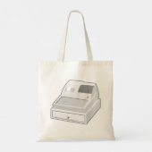 Grijze kassa Minimalistische detailhandel Tote Bag (Achterkant)