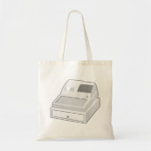 Grijze kassa Minimalistische detailhandel Tote Bag (Voorkant)