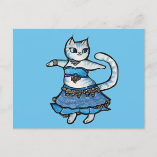 Grijze Kat Buikdanser Briefkaart