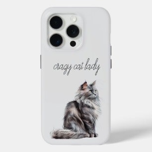 Grijze kat iPhone 15 pro case