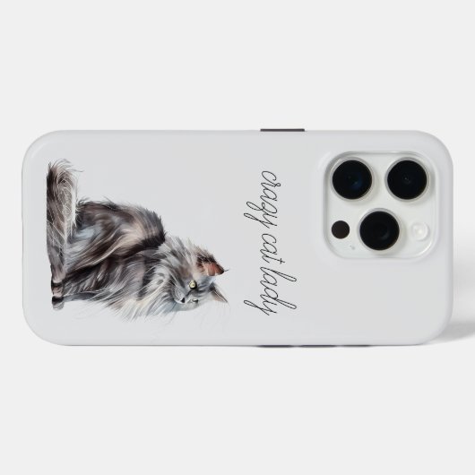 Grijze kat Case-Mate iPhone case (Achterkant (horizontaal))