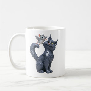 Grijze Kat en Vleermuis Koffiemok