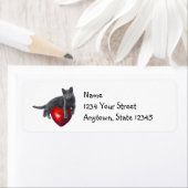 Grijze kat hart retour adres labels (Insitu)