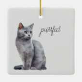 Grijze kat keramisch ornament (Achterkant)