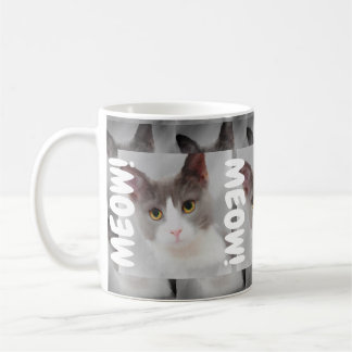 Grijze kat koffiemok