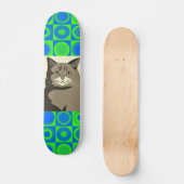 GRIJZE KAT KUNST SKATEBOARD (Voorkant)