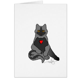Grijze kat met hart