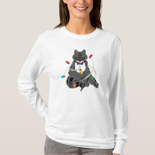 Grijze kat met kerstviering LIghts T-shirt