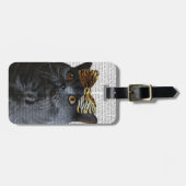 Grijze kat met luipaard bagagelabel (Voorkant horizontaal)
