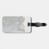 Grijze kat met luipaard bagagelabel (Achterkant horizontaal)