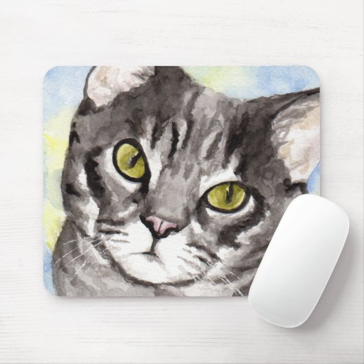 Grijze kat muismat (Met muis)