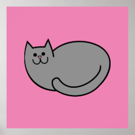 Grijze kat poster