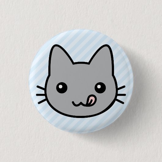 grijze kat ronde button 3,2 cm (Voorkant)
