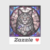 Grijze Kat Sticker (Vel)