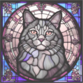 Grijze Kat Sticker (Voorkant)