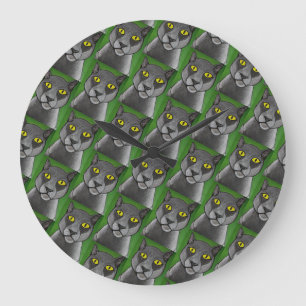 Grijze Kat Wandklok Grote Klok