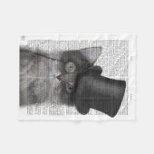 Grijze katje met bovenste hak fleece deken (Voorkant (Horizontaal))