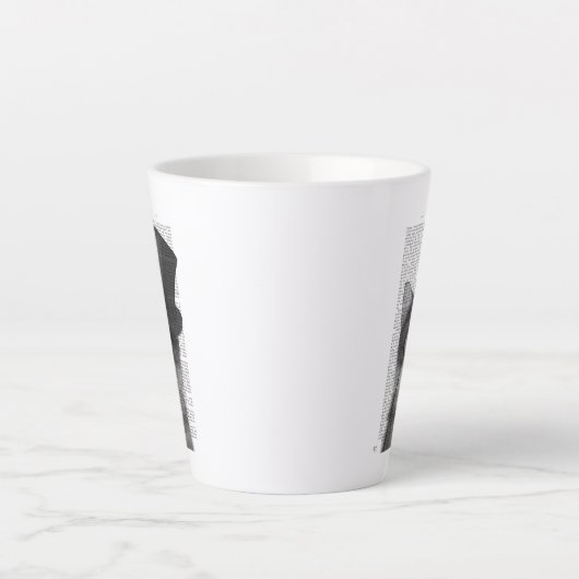 Grijze katje met bovenste hak latte mok (Voorkant)