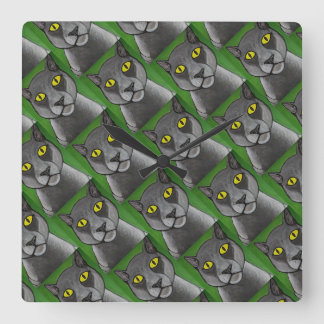 Grijze Katten Wandklok Vierkante Klok
