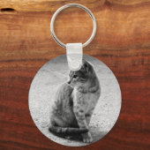 Grijze kattenSleutelhanger Sleutelhanger (Voorkant)