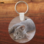 Grijze kattenSleutelhanger Sleutelhanger (Voorkant)