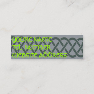 Grijze Keltische knoop op grijs Mini Visitekaartje