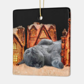 Grijze kerst keramisch ornament (Links)