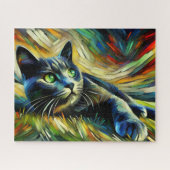 Grijze kitten 500 stuk puzzel (Horizontaal)