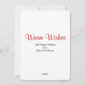 Grijze Kitten Kerst Waterverf Feestdagenkaart (Achterkant)