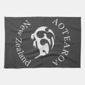 Grijze KIWI met Koru Theedoek (Horizontaal)