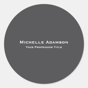 Grijze kleur Professional Plain Modern Ronde Sticker