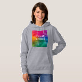 Grijze kleur Sjabloon Upload zakelijke Logo Hoodie (Voorkant volledig)