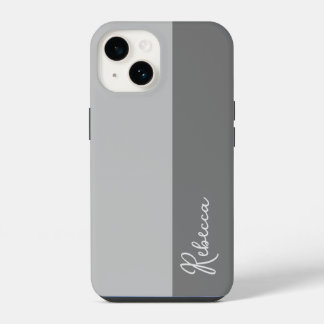 Grijze Kleurblok Hoesje iPhone 14 Hoesje