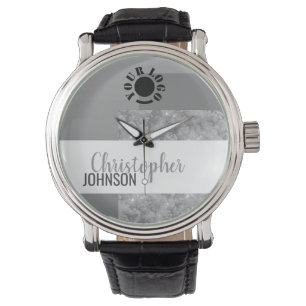 Grijze Kleuren Elegante Chic Sophisticated Custom  Horloge