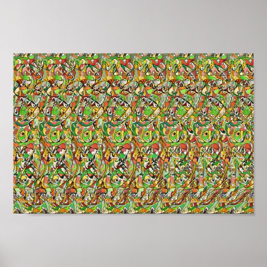 Grijze kleuren - Verborgen 3D-afdrukken Poster (Voorkant)