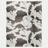 Grijze Koe Print Fleece Deken (Voorkant)