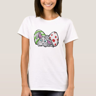 Grijze konijn met paaseieren t-shirt