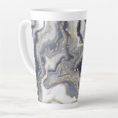 Grijze korrels, wit en goud latte mok (Linkerhoek)