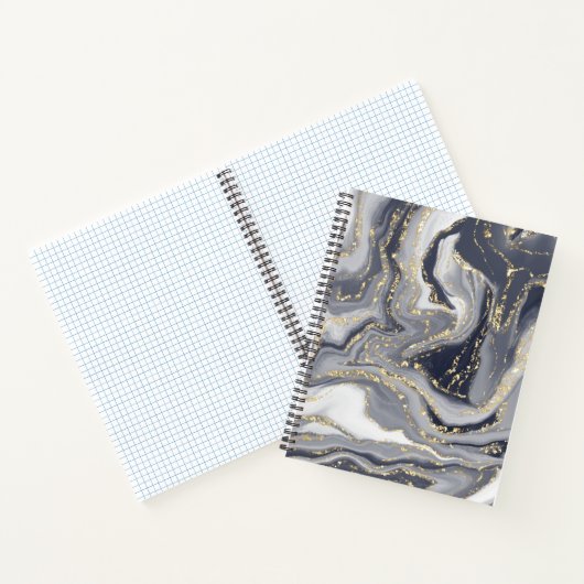 Grijze korrels, wit en goud notitieboek (Binnen)