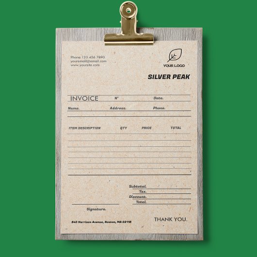 Grijze Kraft Business Invoice Form offerte