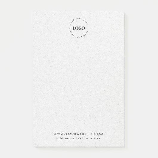 Grijze Kraft Uw aangepaste zakelijke Logo en tekst Post-it® Notes (Voorkant)