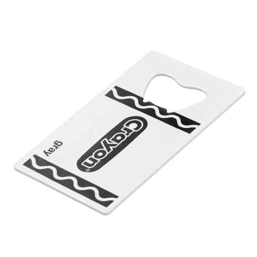 Grijze krayon doos, volledige set krayons, hoge ko kredietkaart flessenopener (Achterkant Gekanteld)