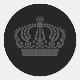 Grijze kroon ronde sticker