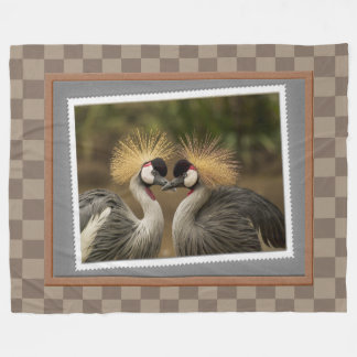 Grijze kroonkraan Vogelfotografie Print Fleece Deken